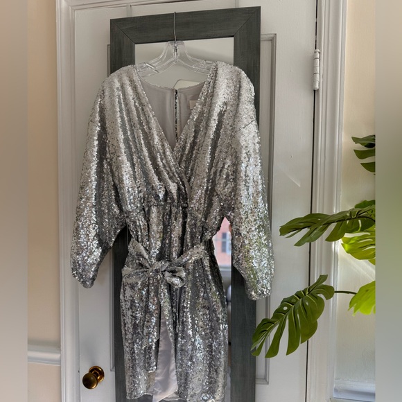 Anthropologie Lisabette Sequins Mini Dress New Year's Eve Cocktail Barbiecore - Picture 9 of 14
